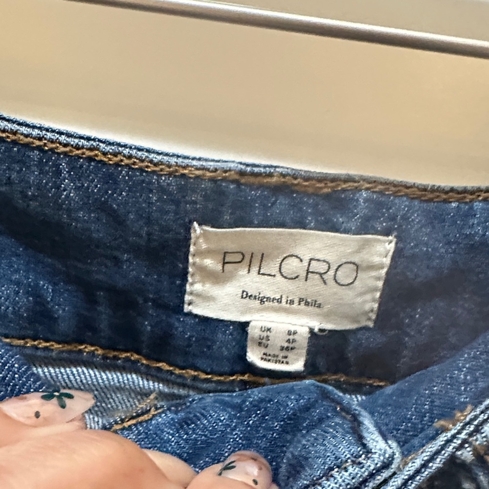 Pilcro Dark Blue Denim Midi Skirt “Skipper” 4P EUC LIKE NEW - Picture 4 of 5